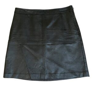 The Limited Black Faux Leather A-Line Skirt
